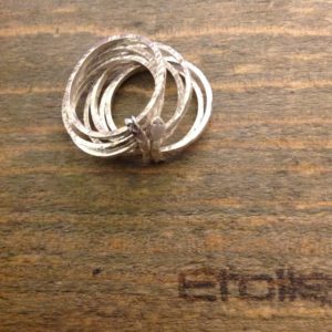 Anello 7 fili in argento con serpente della linea Hand Made di Etoile Gioielli
